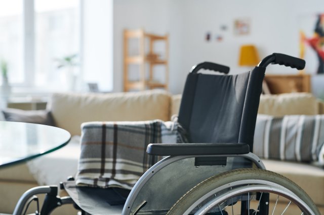 Wheelchair in living-room