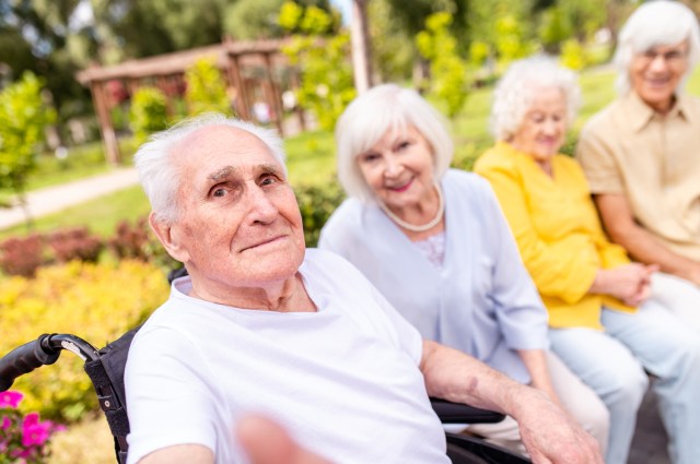 group of seniors outside